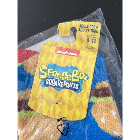 Spongebob Square Pants krusty krab gender-neutral socks for adults NEW BURGER - Picture 2 of 3